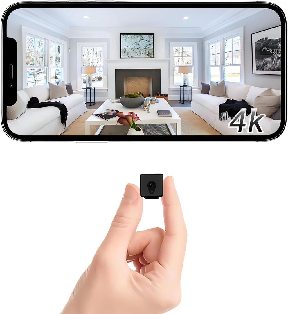 4K WiFi Mini Security Camera Wireless Indoor Home HD Small Outdoor Cameras Nanny Cam Portable Cams for House Pet Dogs Baby Office, Motion Detection Night Vision, Baby Monitor, App Control & SD Storage