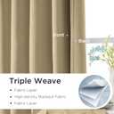 CUCRAF Blackout Curtains 54 inches Long 2 Panels Set for Bedroom, Beige Rod Pocket Room Darkening Curtain for Living Room, Thermal Insulated Window Drapes (W 52 x L 54 Inch)