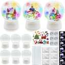 6 Set Christmas Glitter Snow Globe DIY Craft Kits, Clear Plastic Snow Globe Jar Winter Holiday Arts and Crafts Kit for Christmas Winter Xmas Family Friends Thanksgiving Gifts Tabletop Display