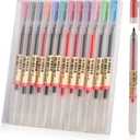 Premium Gel Ink Ball Point Pen, [0.5mm] Fine Point Color Pens, Smooth Writing Gel Pen for Office School Stationery Supply (12 ct/Colorful)