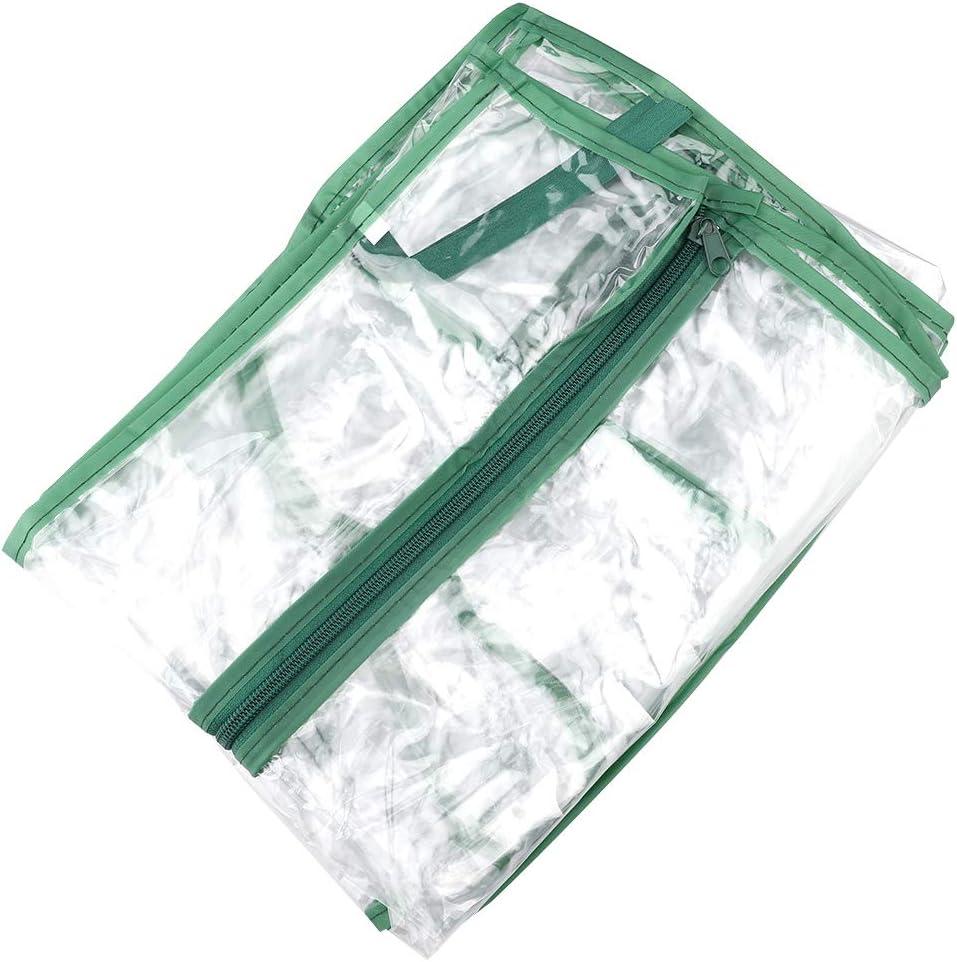 2 Tiers Greenhouse Cover Replacement Outdoor Portable Transparent PVC Greenhouse Cover Warmhouse Reinforced Replacement Cover with Zippered Cover (Without Iron Stand)