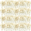 Fumete 50 Pcs Mini Dried Baby Breath Flowers Wedding Ivory Natural Flowers Bulk Dried Gypsophila for Vase Bride Shower Invitation Card DIY Candle Making Decor Craft Party Resin Art, 2-4 in