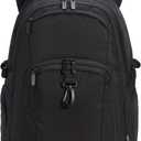 Amazon Basics Travel Laptop Backpack with Multiple Pockets and Compartments for 17 in / 43.1 cm Laptop, Water Resistant, Spacious with Padded Shoulder Straps, Black