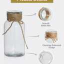 6Pcs Vintage Glass Mason Jar Vases for Centerpieces - 6.5" Clear Cylinder Flower Vases for Wedding Table Decor, Rustic Farmhouse Home Decoration & Events