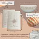 2 Pack Reusable Linen Bread Bags for Homemade Sourdough - Eco-Friendly Bread Storage with Proofing Bowl Cover | Baking Accessories & Sustainable Kitchen Essentials
