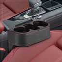 Car Cup Holder, PU Leather Auto Front Console Gap Filler Organizer, Multifunctional Cup Drink Holder, Car Seat Gap Filler Storage Box, Coin Bucket, Cell Mobile Phone Holder (Black)