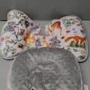 2 in 1 Infant Car Seat Insert, Car Seat Head Support Baby Girls Boys, Soft Newborn Carseat Insert Cushion, Perfect for Carseats, Strollers, Swings (Gray Animals)