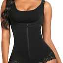 SHAPERX Women's Fajas Colombianas Shapewear Postpartum Tummy Control Body Shaper Butt Lifter Bodysuit, Medium 