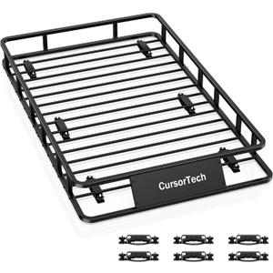 Roof Rack Basket 64" x 39" Heavy Duty Rooftop Cargo Basket 300 lbs Capacity Steel Roof Rack Cargo Baskets Luggage Holder Rack for SUV Truck Car Travel Camping Storage