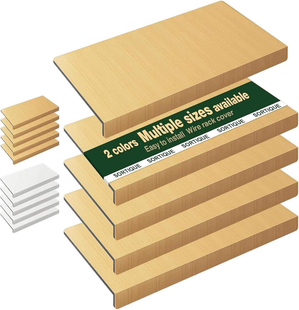 5 Tier PVC Wire Shelf Covers Faux Wood Grain Wire Rack Covers for Shelves, Shelf Liners for Pantry, Closet, Bathroom & Kitchen, Waterproof Scratch Resistant Easy Install, 35"x16",Original Wood