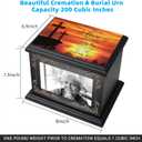Cremation Urns for Human Ashes Adult Male or Female, Funeral Memorial Urns for Ashes with Photo Frame, Wooden Urns Box and Casket for Men Women, Burial Urn for Adults Up to 200 IBS