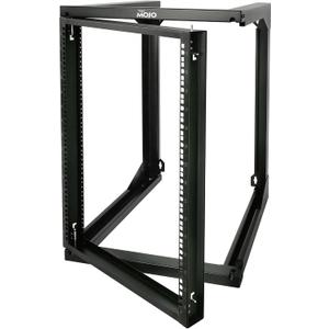 Tecmojo 15U Wall Mount Server Rack, Open Frame Network Rack for 19" Computer/AV/Data/IT/Media Equipment, 24" Depth, 16" Apart Mounting Holes, Swing Gate, Square and Tapped Holes