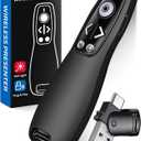 Presentation Clicker Wireless Presenter Remote for PowerPoint, Powerpoint Clicker with Volume Control PowerPoint Slide Advancer for Mac, Computer, Laptop