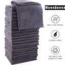 MOONQUEEN Ultra Soft Premium Washcloths Set - 12 x 12 inches - 24 Pack - Quick Drying - Highly Absorbent Coral Velvet Bathroom Wash Clothes - Use as Bath, Spa, Facial, Fingertip Towel (Grey)