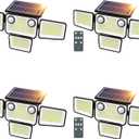 Outdoor Solar Lights for Outside, 324 LED 3000LM Motion Sensor Outdoor Lights Waterproof IP65, 4 Heads Solar Powered Flood Security Light with Remote Control & 3 Mode for House Yard 4 Pack