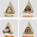 Volcano Palo Santo Holder, Handcrafted Ceramic Mini Chiminea Incense Burner for Sage & Smudge Sticks, Mountain Fireplace Style for Meditation, Yoga, Aromatherapy, Home Decor, Spiritual Gifts