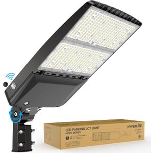 HYPERLITE Parking Lot Light 300W: 5000K 45,000lm Equivalent to 1,200W HPS/HID UL Certified - IP65 LED Pole Light with Dusk to Dawn Photocell - Adjustable Slip Fitter Mounting for Barn, Yard, Roadways