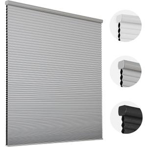Joydeco Cordless Cellular Shades, 34 Inch Wide Blackout Honeycomb Blinds for Windows, Grey Blinds for Privacy, Thermal Insulation & Noise Reduction