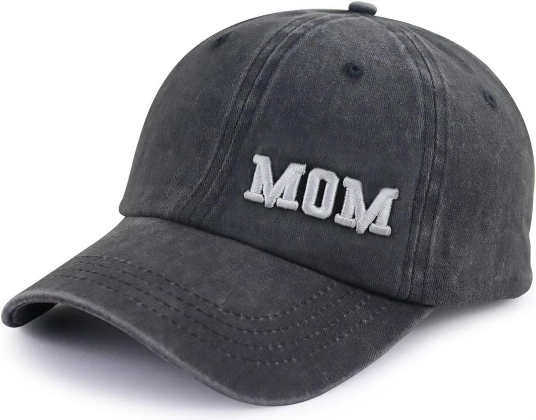 Tbstlumd New Mom Hat for Women, Funny Adjustable Cotton Embroidered Mama Baseball Cap (One Size)