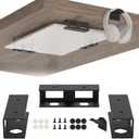 Under Desk Laptop Mount Metal Under Desk Laptop Holder with Anti-Scratch Pads Compatible with Lenovo HP Asus Acer Laptop,Mac Mini,Macbook,Keyboard Under Desk Shelf Tray with Headphone Hanger