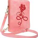 Girls Bible Case, TSWONKS Bible Coves for Girls Bible Cover Women with Shoulder Strap Leather Bible Cover with Zipper for Girl Women Christian Church Kids Pink