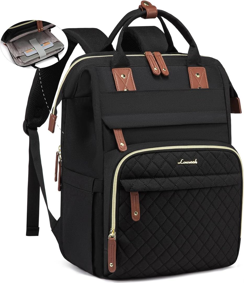 LOVEVOOK Laptop Backpack for Women, 17.3'' Waterproof Nurse Bag Teacher Work Backpack Purse for Women, Travel Computer Backpack for College Office Business Ladies