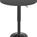 HOOBRO Bar Table, Height-Adjustable Round Pub Table 27-35.4 Inches, Cocktail Table with Sturdy Base, Modern Style, Easy to Assemble, Suitable for Small Space, Black 