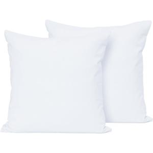 Cotton Pillow Covers with Zipper White Pillow Covers 16 X 16 in. Set of 2 - No Inserts - Living Room, Bed, Sofa, Couch - Boho Home Decor - Throw Cushion Cover/Pillowcases