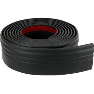 COUKIU Flexible Baseboard Molding Trim, Peel and Stick Rubber Wall Base Moulding Trim, 4 Inch x 16.4 Feet Self-Adhesive Vinyl Cove Base (Black)