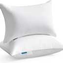 Oubonun 12 x 20 Lumbar Pillow (Set of 2) - 100% Cotton Cover - Rectangle Square Sofa Pillow Inserts - Decorative Pillow Pair - White Couch Pillow