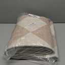 Beeiva Checkered Print Carpet Runners for Hallway 12ft, Beige Neutral Washable Long Hallway Runner Rug 2.5x12, Moroccan Gingham Diamond Carpet Ultra Thin Faux Wool Rug for Kitchen Decor