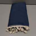 Linen Table Cloth Rectangle Table Cover, Boho Square Tablecloth 55x71, Burlap Modern Farmhouse Tablecloth for Dining/Kitchen/Outdoor (Blue,55''x71'')