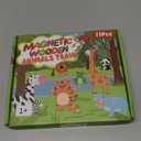 11 Pcs Magnetic Train Set Montessori Toys for 1 2 3 Years Old Toddlers Boys Girls, Wooden Animals Preschool Learning Easter Basket Stuffers Sensory Toys Birthday Gifts Ages 1-3, 2-4