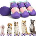 MUSIMC Dog Shoes for Large Dogs Anti-Slip Dog Boots & Paw Protectors for Hot Pavement Waterproof Small Medium Large Dog Booties for Rainy Day Summer Hiking Winter Snowy Day Dog Booties 4PCS #4 (width 1.96 inch) for 31-38 lbs