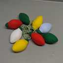 Felt Christmas Garland, Christmas Wool Felt Ball Garland DIY Knitted Hanging Ornaments Colorful Rainbow Light Bulbs Outdoor Pendant for Tree Home Decorations 70.86 X 4.72 X 2.36 Inches