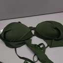 Womens Halter Padded Top Push up Bikini Set Two Piece Bathing Suit, Army Green, X-Large