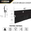 2 Pack – 42'' Premium Aluminum Door Sweep with Nylon Brush, Seals Gaps Up to 5/8", Dark Bronze Anodized Aluminum Door Sweep, UL Fire-Certified, and Built for Long-Term Performance, JS-NB161