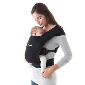 Ergobaby Embrace Baby Carrier Newborn to Toddler - Lightweight Ergonomic Baby Carriers - Cozy Essentials (7-25 Pounds), Ponte Knit, Pure Black