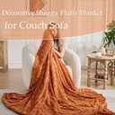 Faux Fur Rabbit Throw Blanket,Super Soft Plush Thick Warm Blanket,Fuzzy Luxury Plush Decorative Blanket for Couch Bed Sofa-Burnt Orange(60 * 90inch)