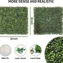 Artificial Grass Wall Panels, 8 PCS 20x20 inch Boxwood Hedge Wall Panels with 100 Zip Ties, Boxwood Backdrop for Outdoor Indoor Decorative Fences Privacy Hedge