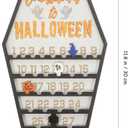 BESPORTBLE Halloween Countdown Calendar Wooden Coffin Shape 3D Advent Calendar Indoor Halloween Decor Party Decorations Holiday Countdown
