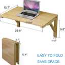 MM MELISEN Solid Wood Wall-Mounted Folding Table in Natural, 23.6" D x 15.7" W. A Space-Saving fold-Down Desk, Ideal for Laundry Rooms, Kitchens, Home Offices, or as a Kids' Study Desk, 60X40CM/24X16IN