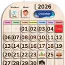 TinyKidz Wooden Calendar for Kids, Preschool Toddler Calendar Learning at Home and Classroom Teaching, Hanging Calendars for Kids, Months and Days of The Year