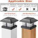 Dynaming 4x4 Solar Flame Post Cap Lights Outdoor, Solar Powered Fence Post Light, Flickering Flame LED Lantern Lamps Waterproof for Garden Deck Patio, Fit Wooden/Vinyl Posts, 12 Pack