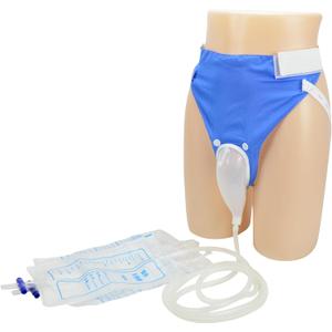 Urine Collection Bag Condom Catheters for Men Reusable Portable Wearable Urinary Drainage with 2 Urine Catheter Bag System (Blue-Elderly Men)