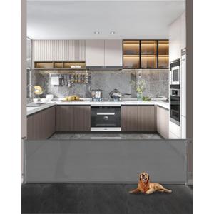 Retractable Baby Gate, Mesh Baby Extra Wide Gate, Extra Long Dog Gate, 33" Tall, Large Extends up to 118" Wide, Child Safety Extra Large Gate for Doorways, Stairs, Indoor/ Outdoor（Grey, 33"x118"）