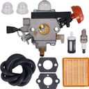 4180-120-0615 FS91 Carburetor for Stihl FS91 FS91R FS111 FS89 HT102 HT103 FC91 FC96 KM91 KM91R KM111 FC111 Brushcutter Trimmer Carb - with Air Filter Kit