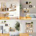 Wall Mounted Floating Shelf, c Long for Bedroom Living Room Kitchen Staircase Bathroom Above Toilet Wall Decoration Book Storage Room Decoration (3piece Set) Natural Wood Color