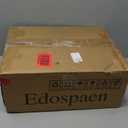 Edospaen Nightstand with 2 Drawers and Open Shelf Solid Wood Bedside Table Storage Night Stand with Light for Bedroom, Black