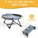 KITTY KINGDOM Elevated Cat Hammock Bed, Foldable No-Assembly Cat Bed with Breathable Mesh for Indoors and Outdoors Use, Lightweight Raised Pet Bed for Cats and Small Dogs